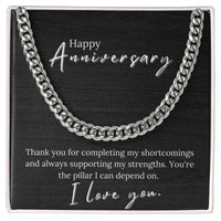 Anniversary message card for your man w/ Cuban Link Chain