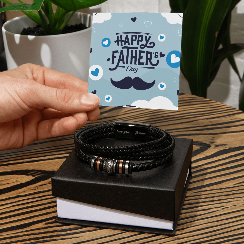 Happy Father's Day Message Card with Love You Forever Bracelet