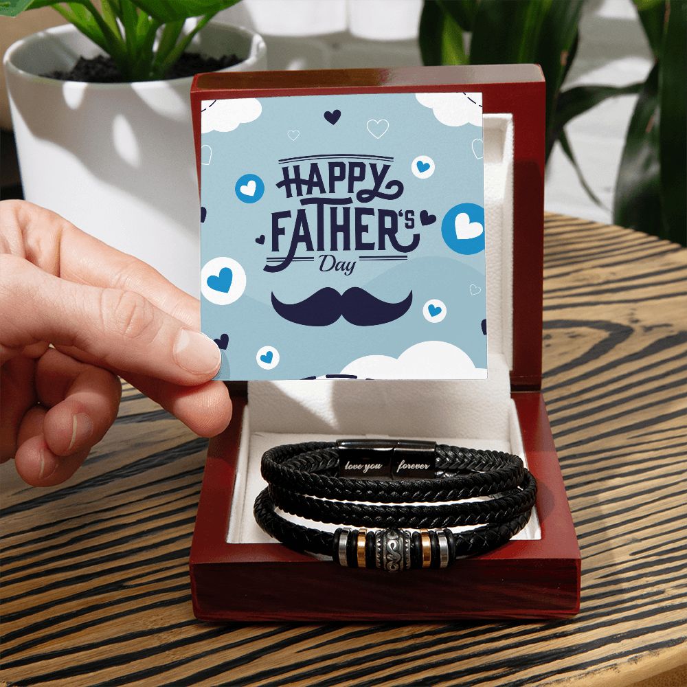 Happy Father's Day Message Card with Love You Forever Bracelet