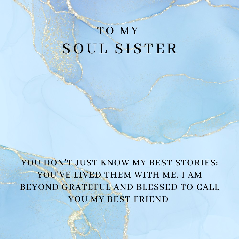 To My Soul Sister Message Card w/ Interlocking Hearts Necklace