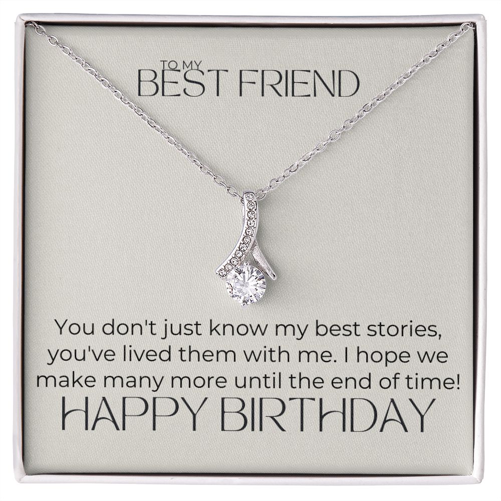 Best Friend Birthday message card w/ Alluring Beauty necklace 