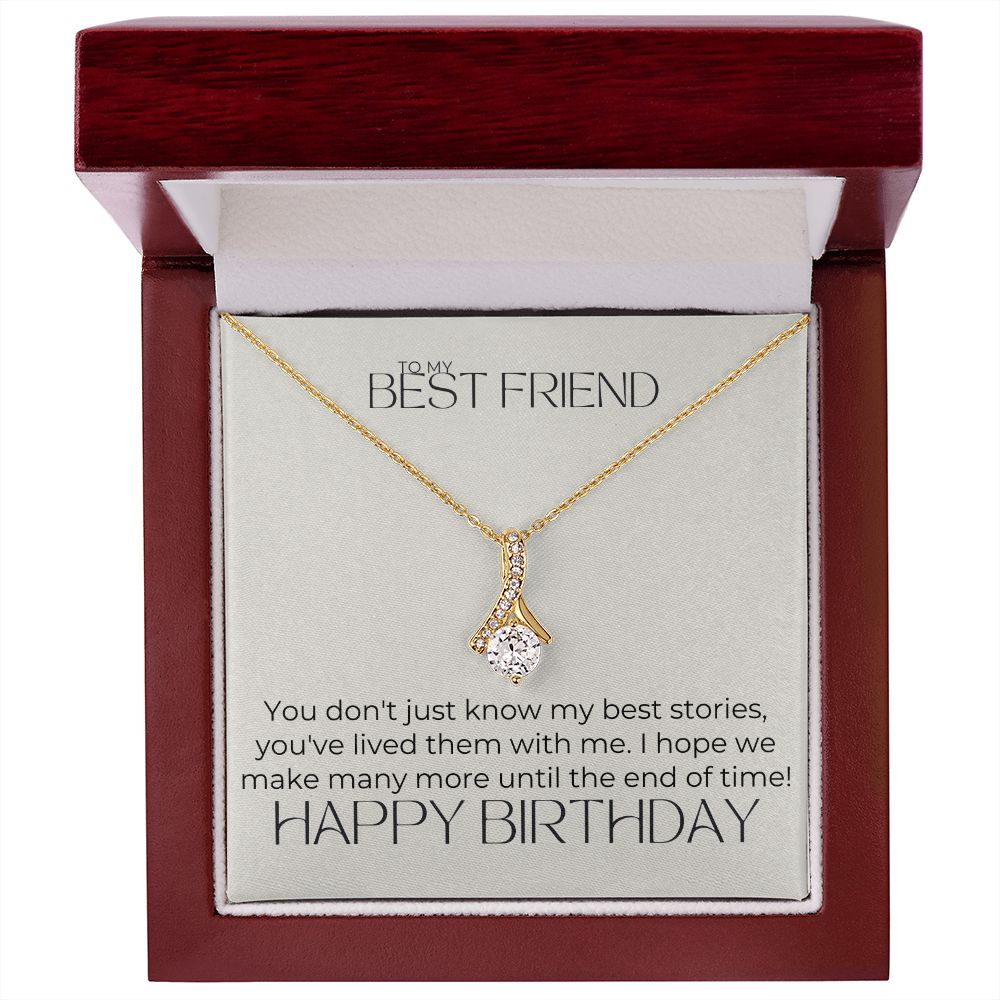 Best Friend Birthday message card w/ Alluring Beauty necklace 